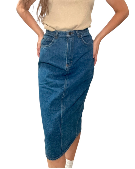 Vintage Denim Maxi Skirt