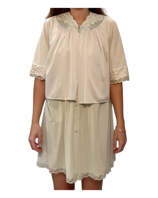 Vintage 1960's Pale Green Sleep Set
