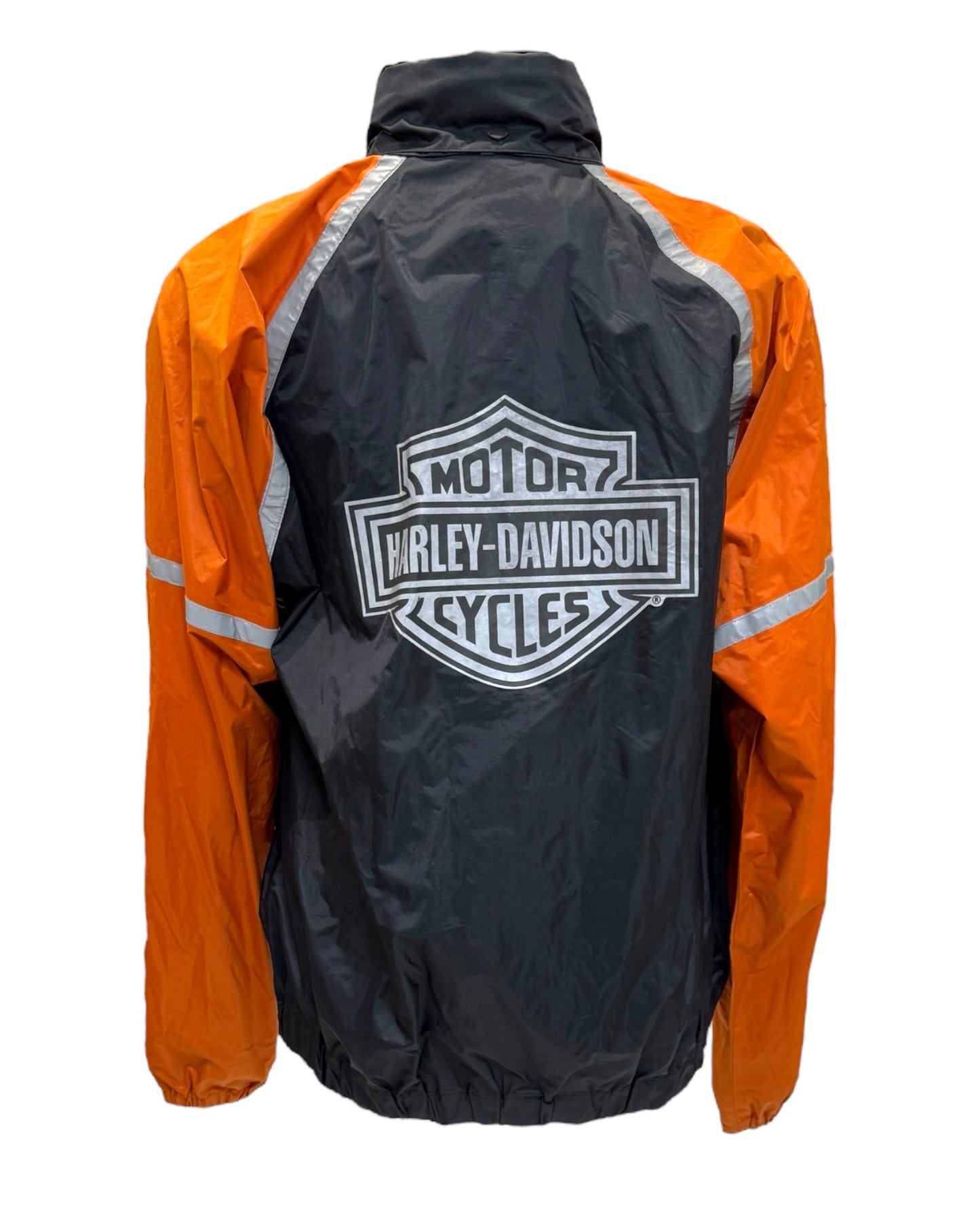 Vintage Harley Davidson Black and Orange Windbreaker