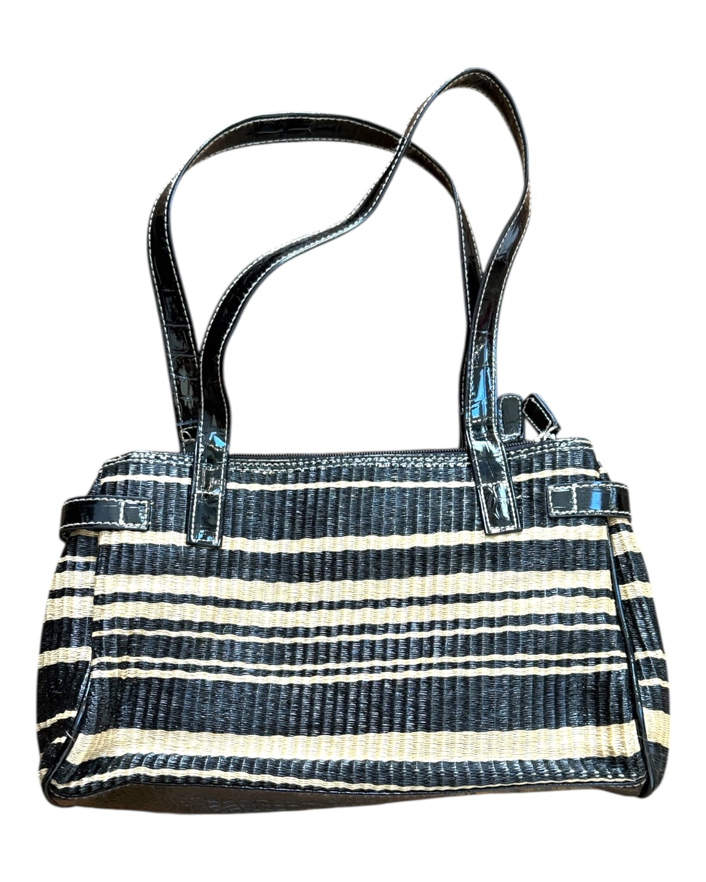 Vintage Black and Tan Stripe Bag