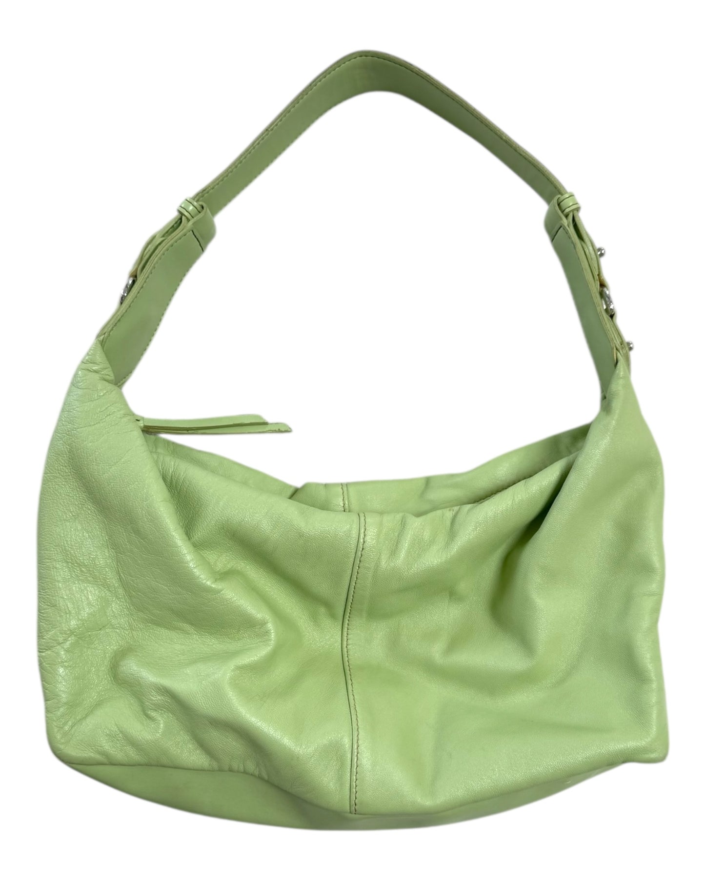 Vintage Light Green Small Leather Hobo Bag