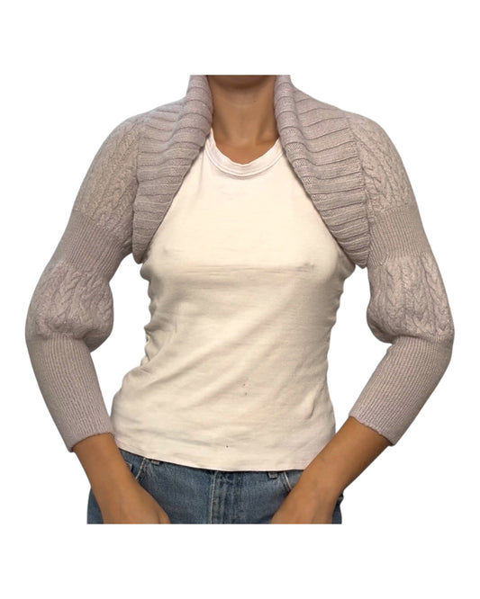 Pre-Loved Alpaca Fur Cable Knit Shrug