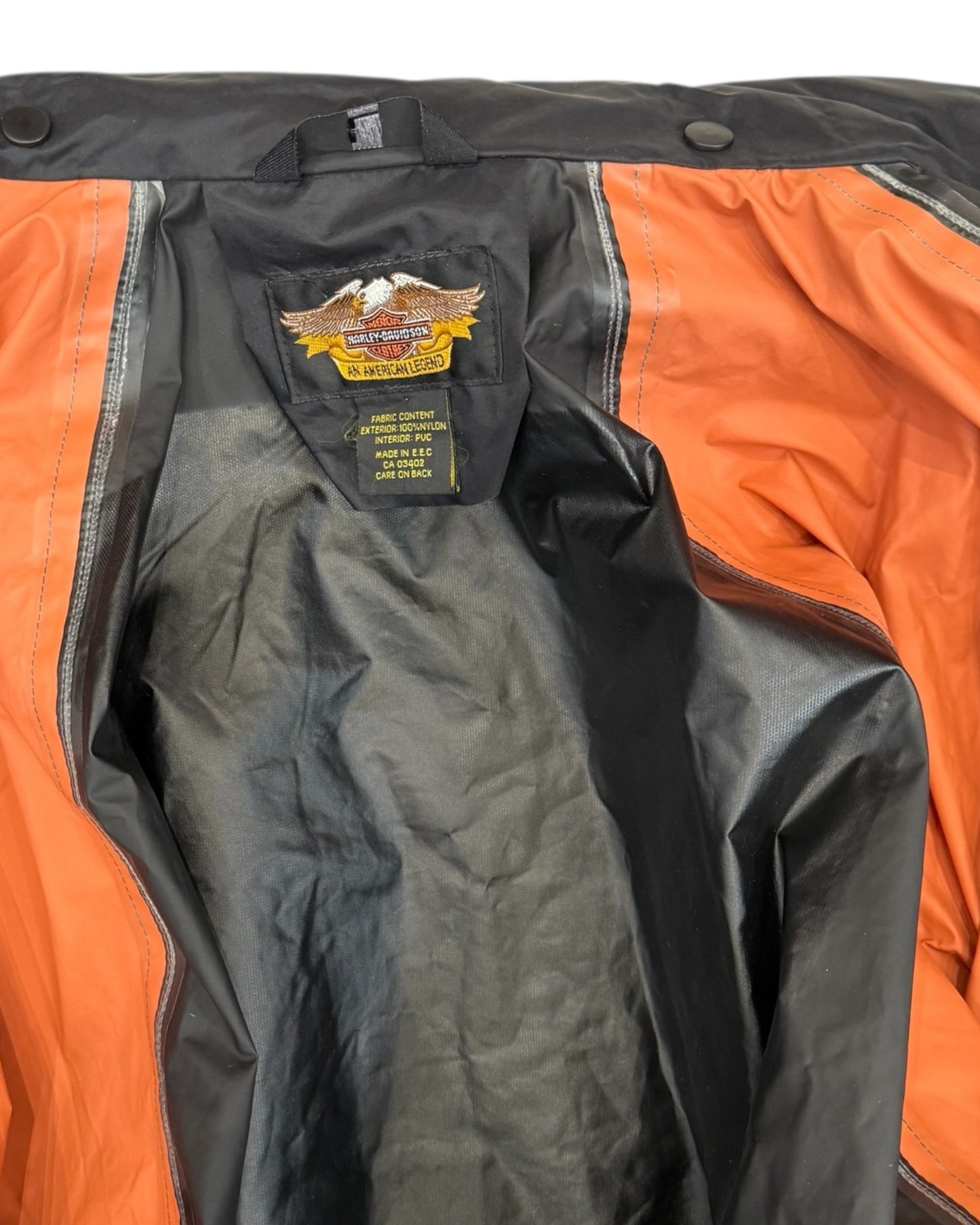 Vintage Harley Davidson Black and Orange Windbreaker