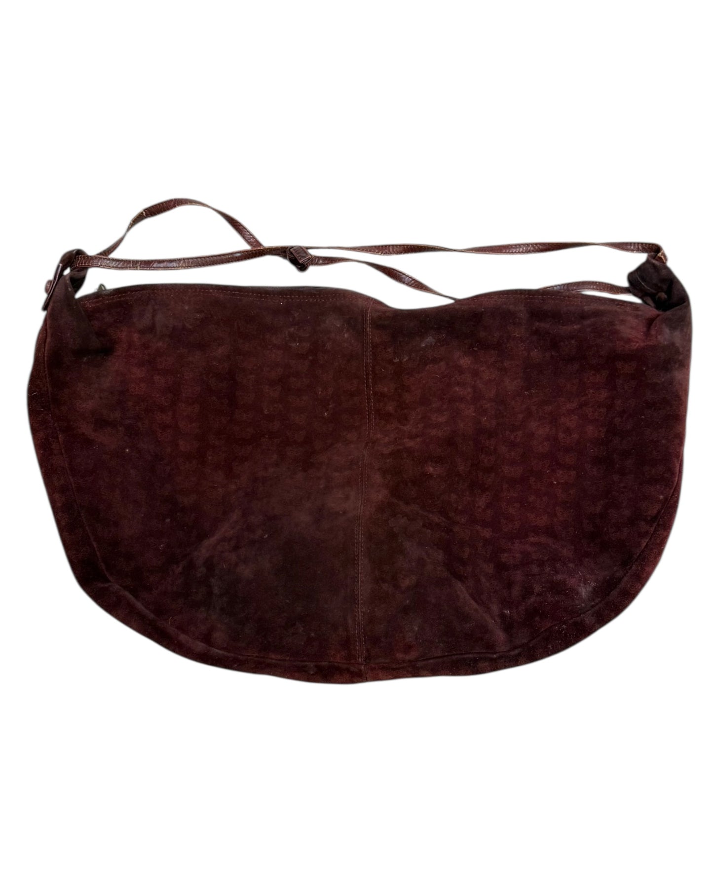 Vintage Bottega Veneta Dark Red Suede Butterfly Hobo Bag