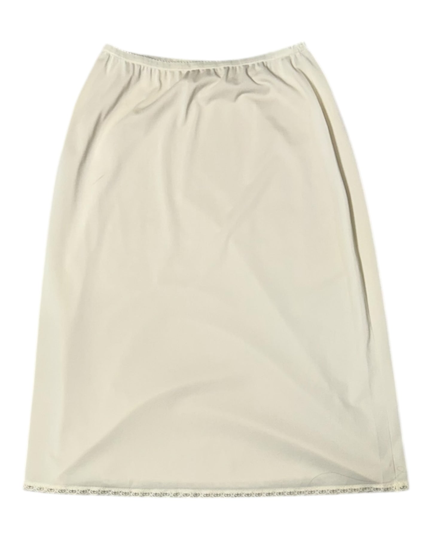 Vintage Ecru Knee-Length Slip Skirt