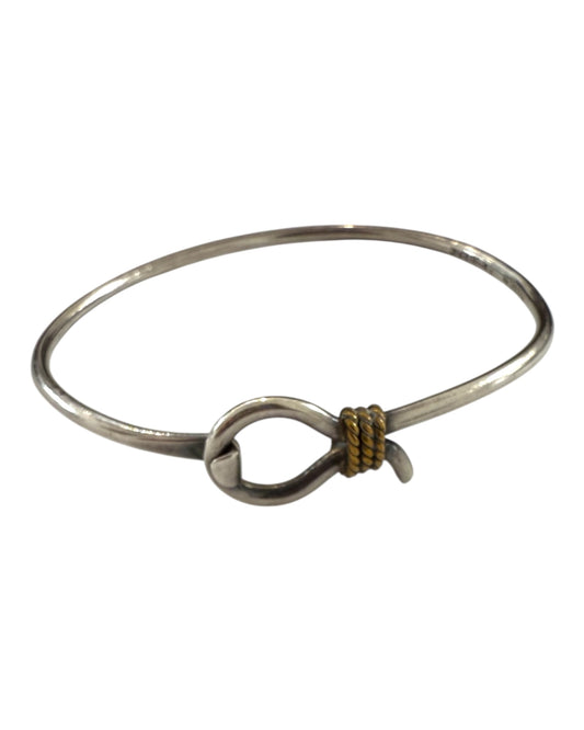 Vintage Silver Hook and Eye "Knot" Bangle