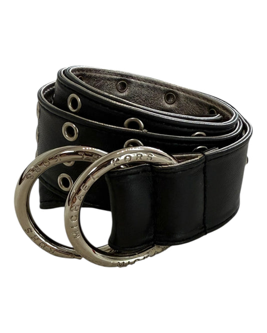 Vintage Black Grommet Ring-Style Belt