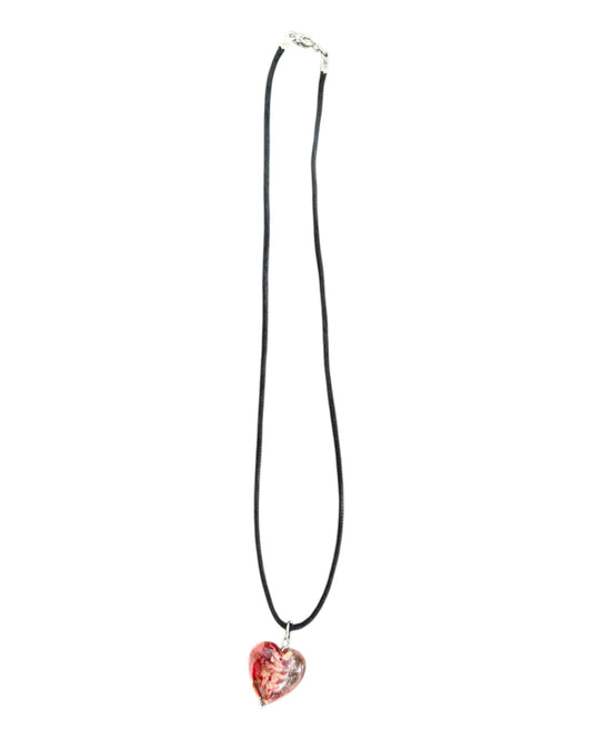 Vintage Red Heart Pendant Necklace