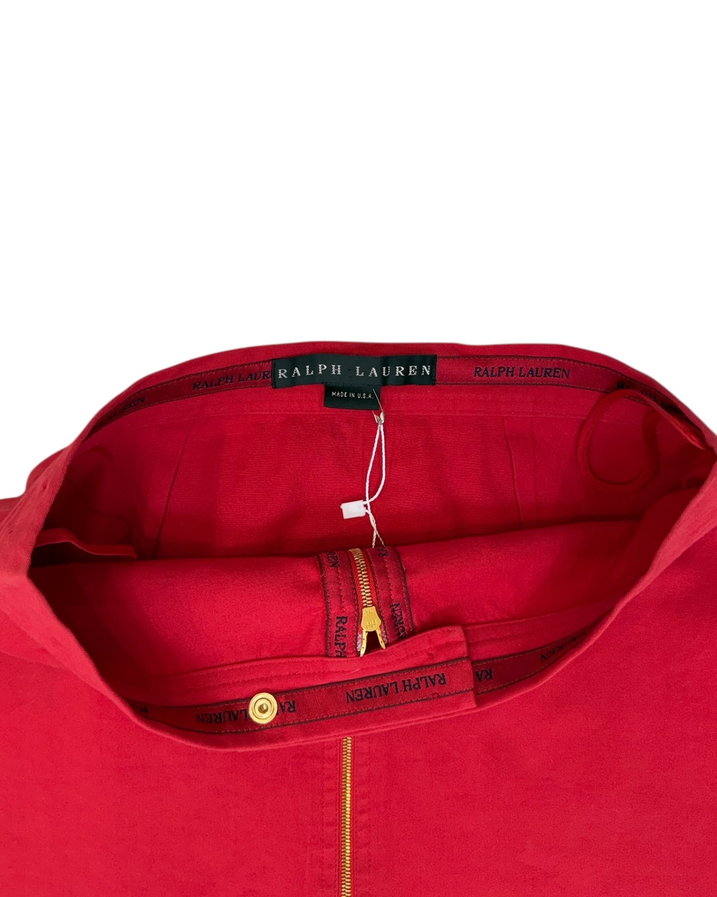 Vintage Ralph Lauren Red Zip-Up Skirt