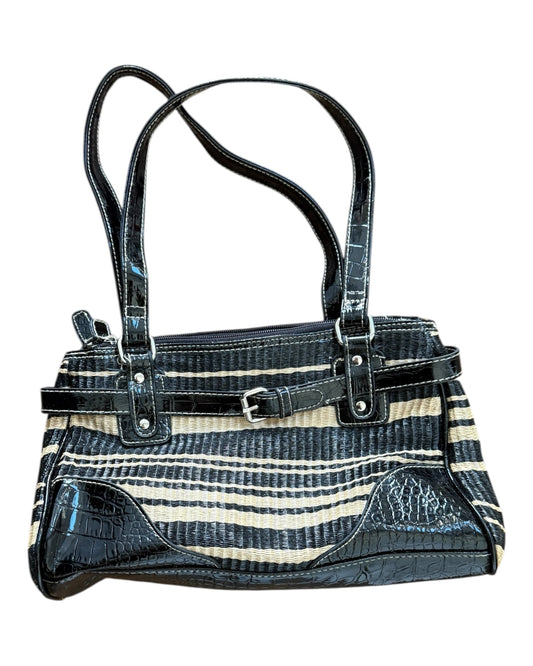 Vintage Black and Tan Stripe Bag