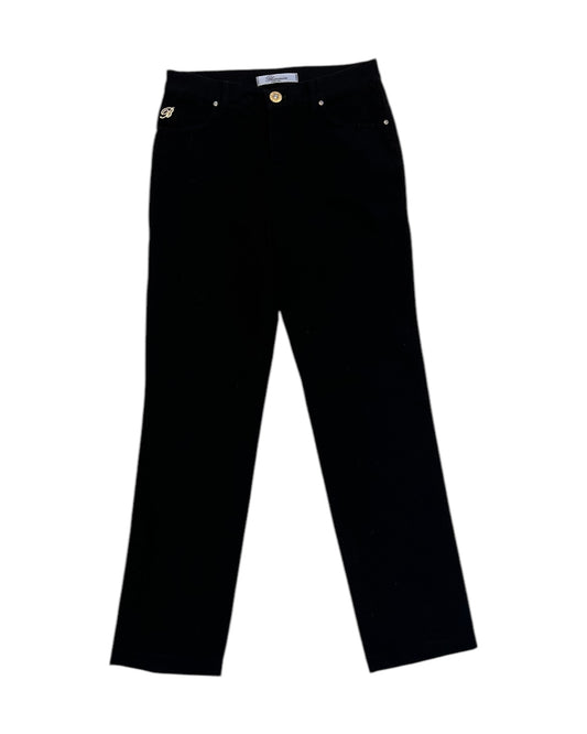 Vintage Blumarine Black Embellished Gold Straight-Leg Jeans