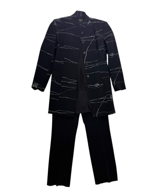 Vintage Black and Grey Jacket and Pants Set
