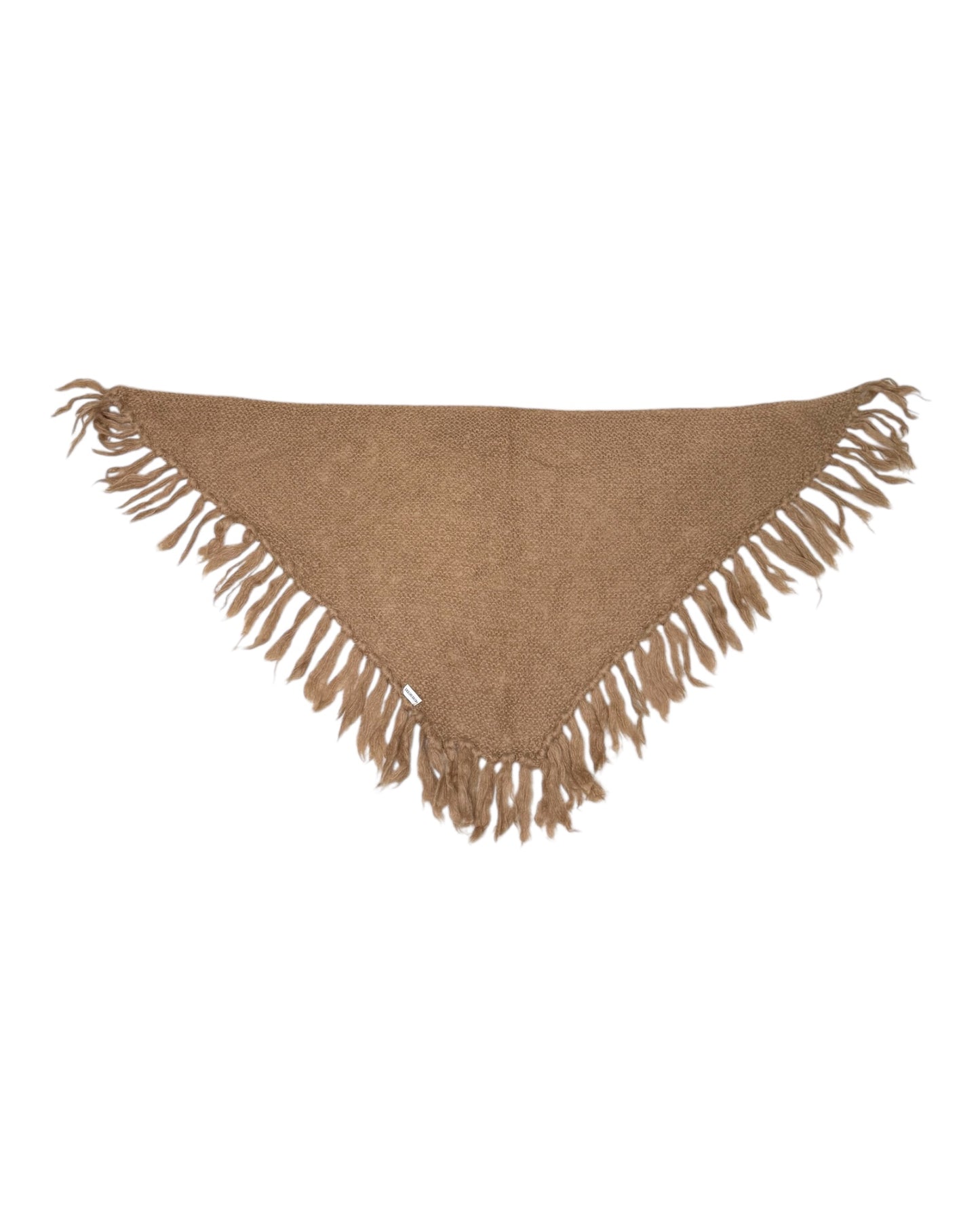 Vintage Henri Bendel Brown Knit Shawl with Fringe