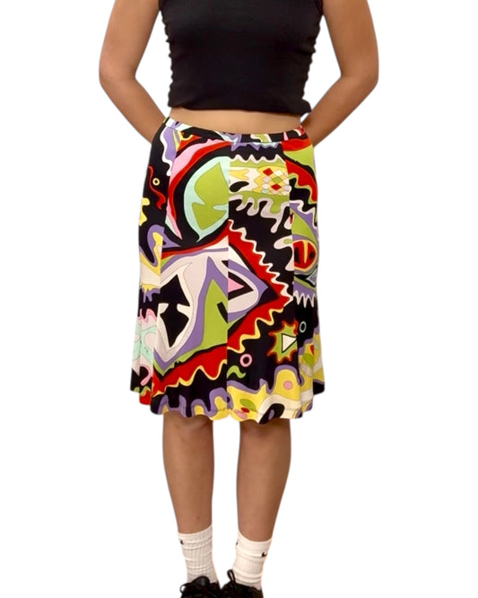Vintage Emilio Pucci Multicolor Knee-Length Skirt