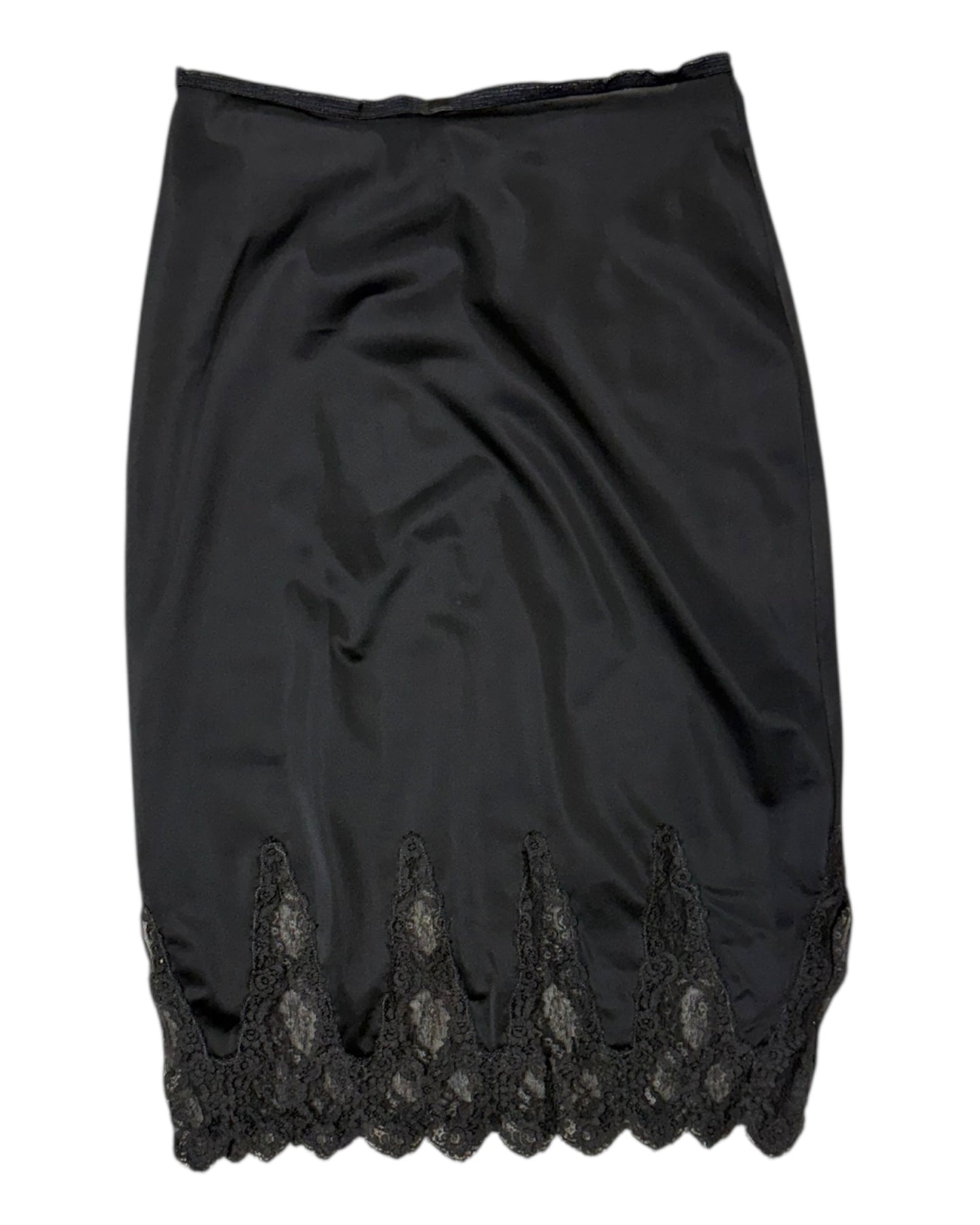 Vintage Black Lace Knee-Length Skirt