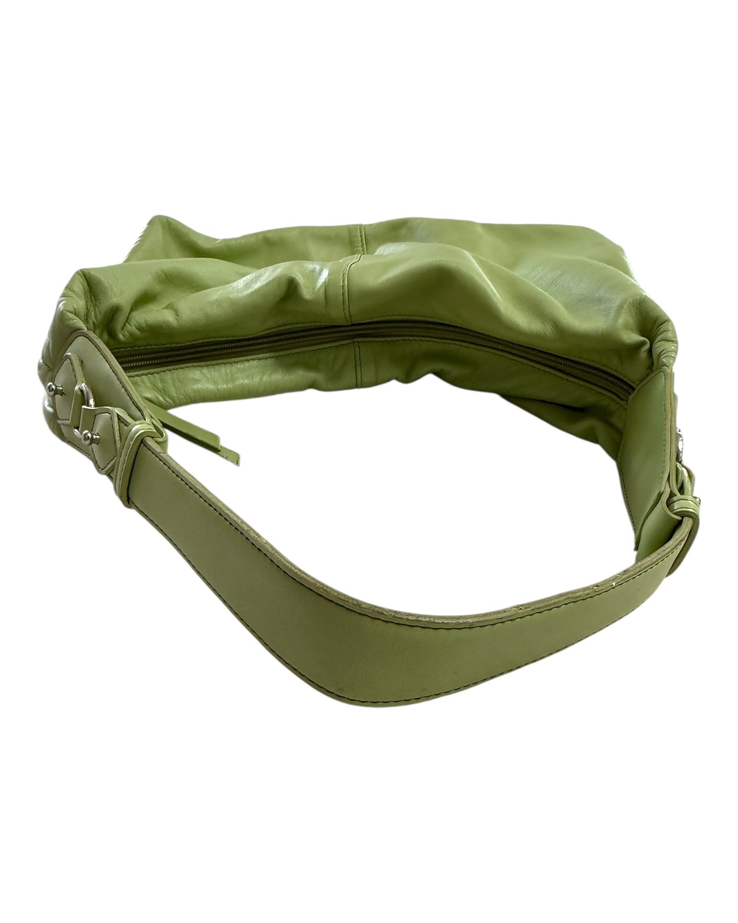 Vintage Light Green Small Leather Hobo Bag