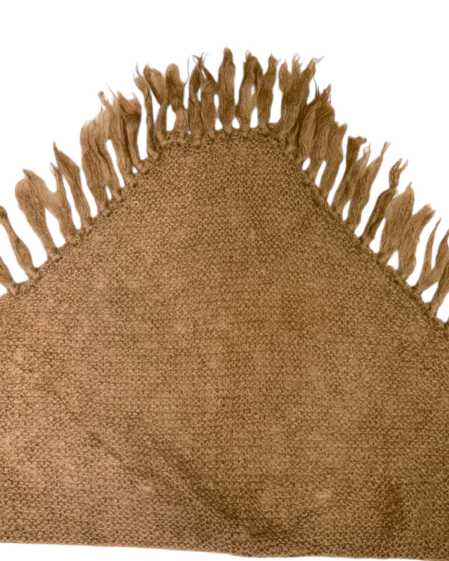 Vintage Henri Bendel Brown Knit Shawl with Fringe