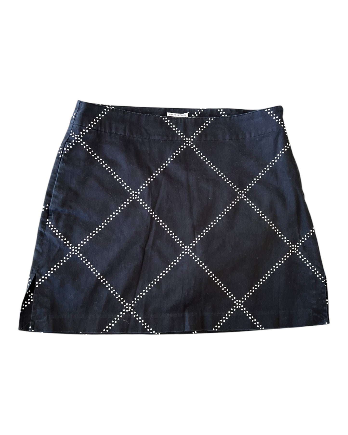 Vintage Black and White Argyle Mini Skort