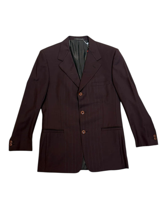 Vintage 1990 Gianni Versace Brown Stripe Blazer