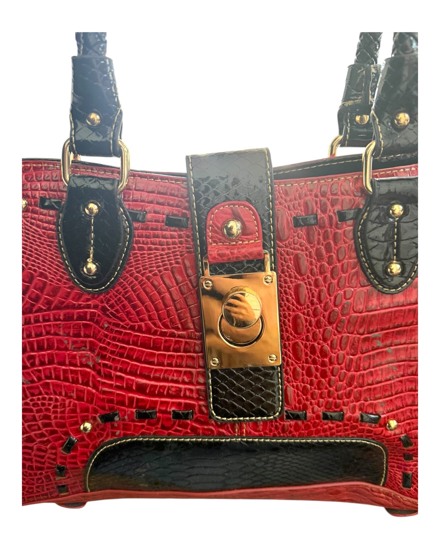 Vintage Red and Black "Python" Bag