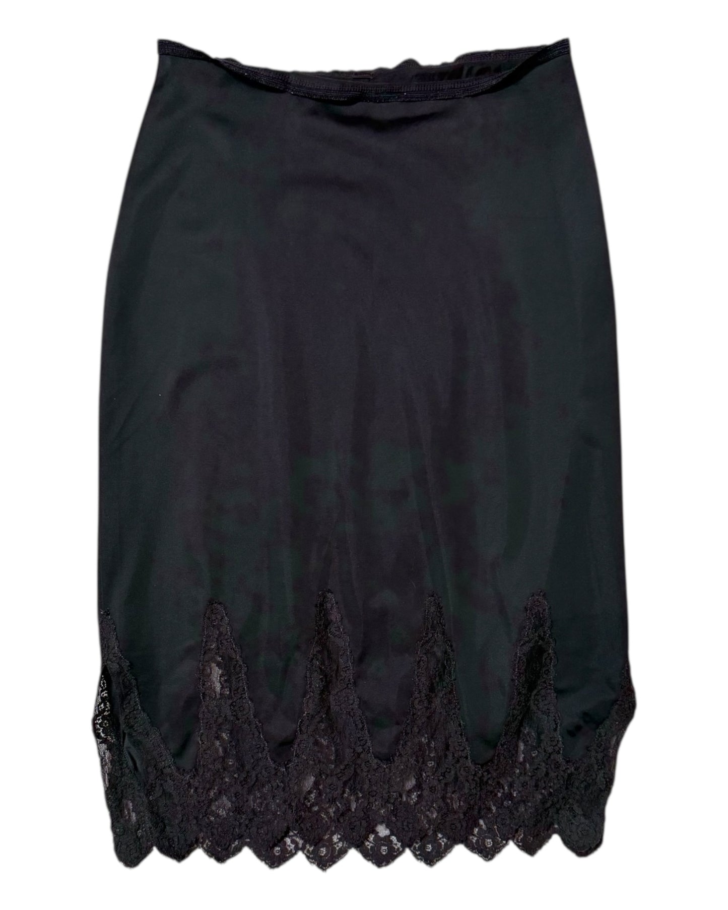 Vintage Black Lace Knee-Length Skirt