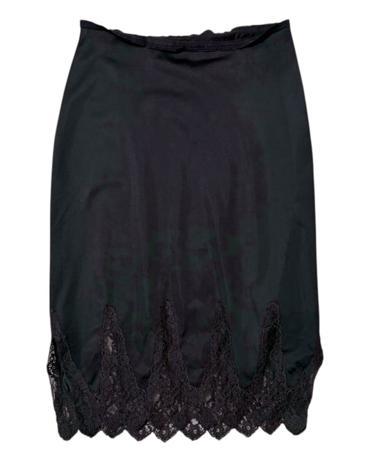 Vintage Black Lace Knee-Length Skirt