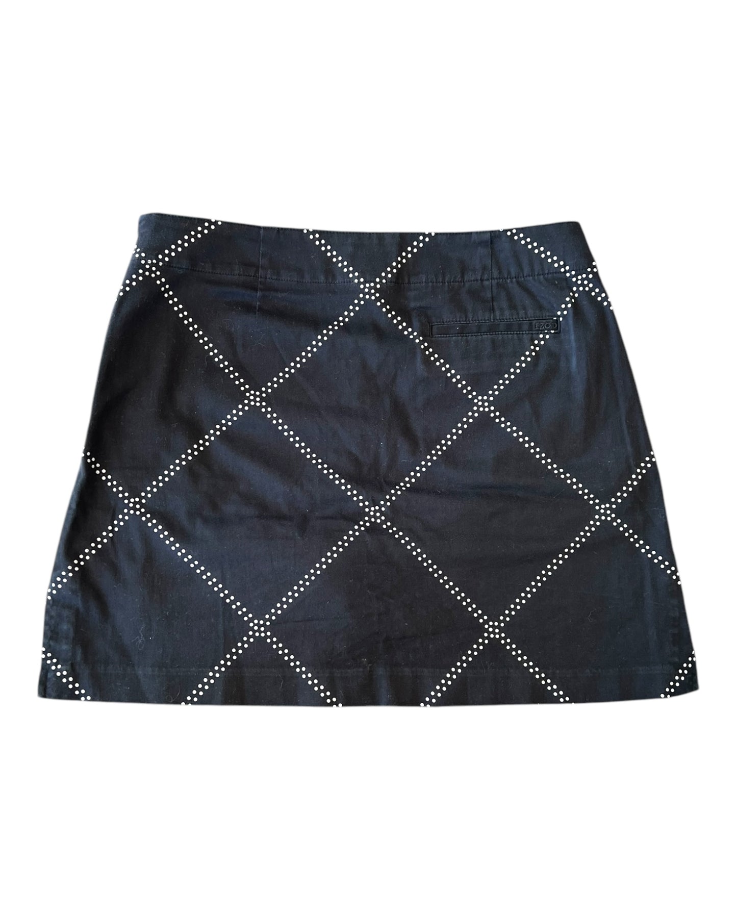 Vintage Black and White Argyle Mini Skort