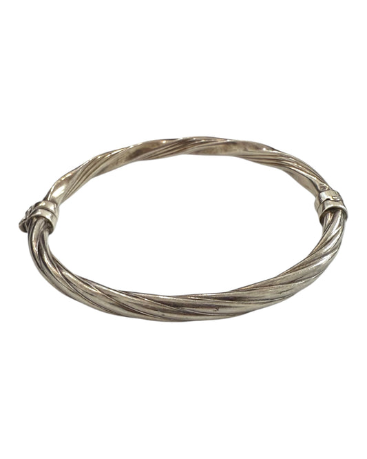 Vintage Twisted Silver Clasp Bangle