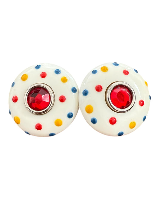 Vintage RJ Graziano White and Multicolor Earrings