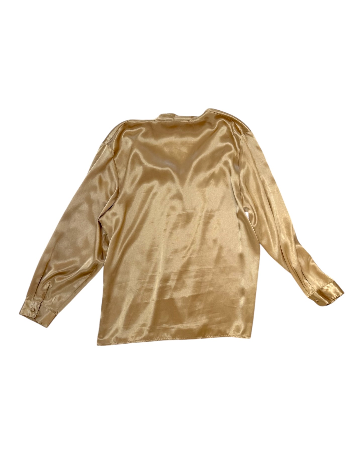 Vintage Silky Button-Up Blouses