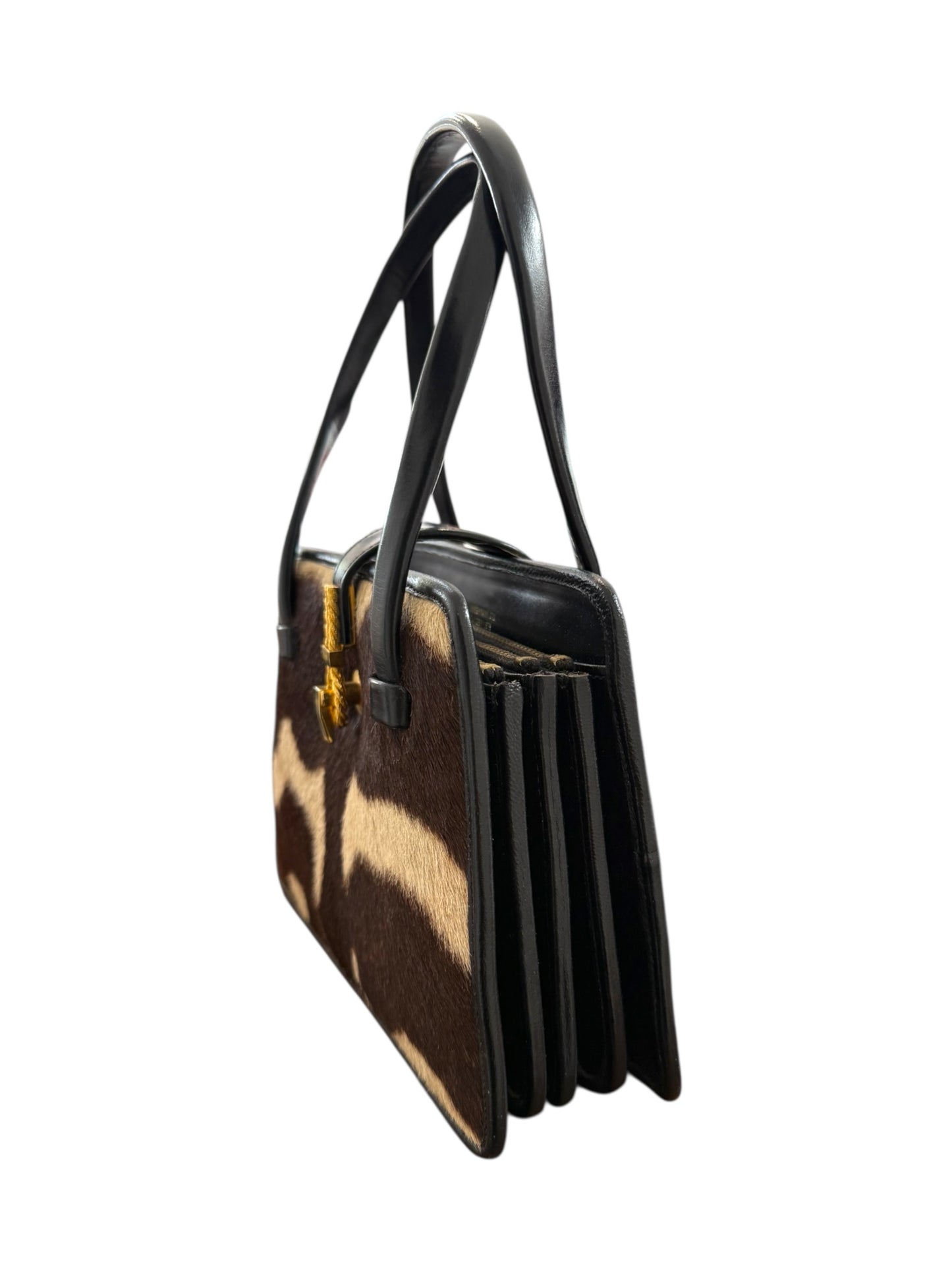 Vintage 1960s Zimmermann Taxidermists Zebra Hide Purse