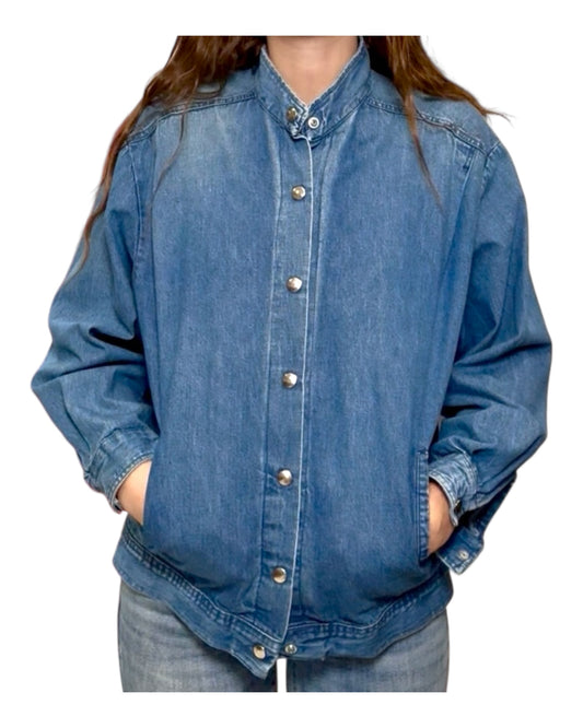 Vintage Denim Bomber Jacket