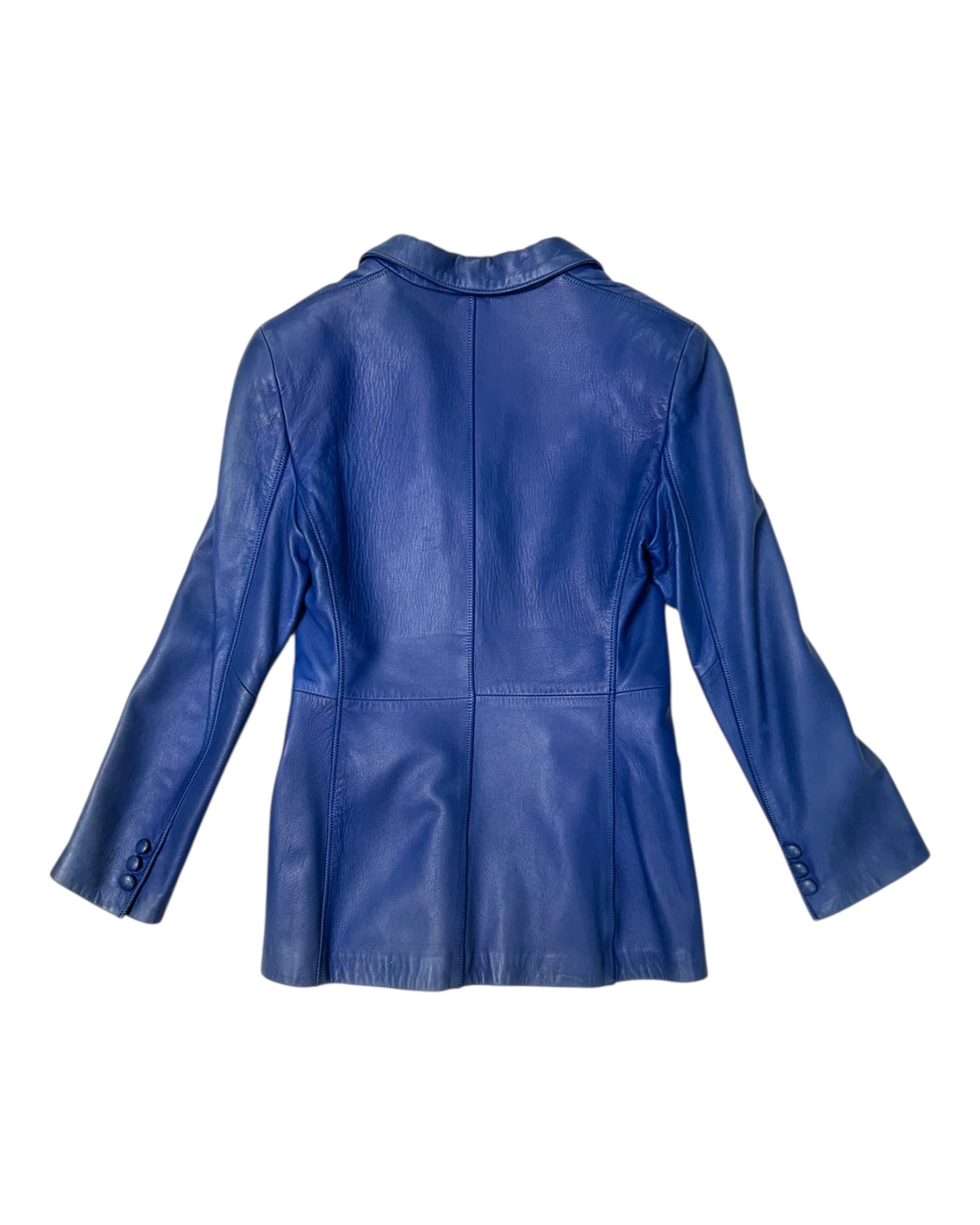 Vintage Giorgio Armani Blue Leather Jacket