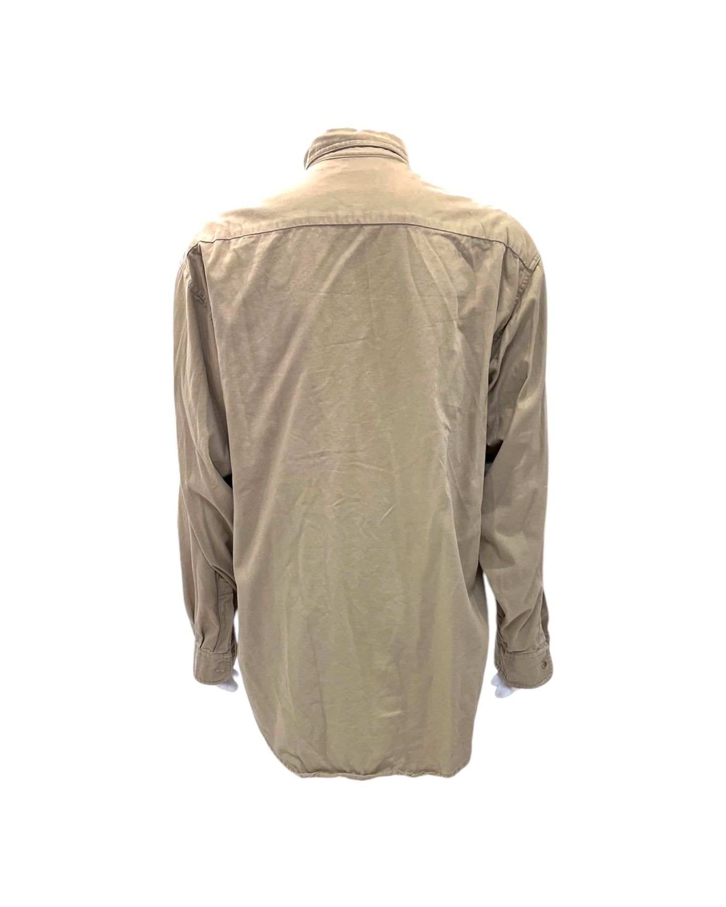 Vintage Tan Embroidered Duck Button-Up Top