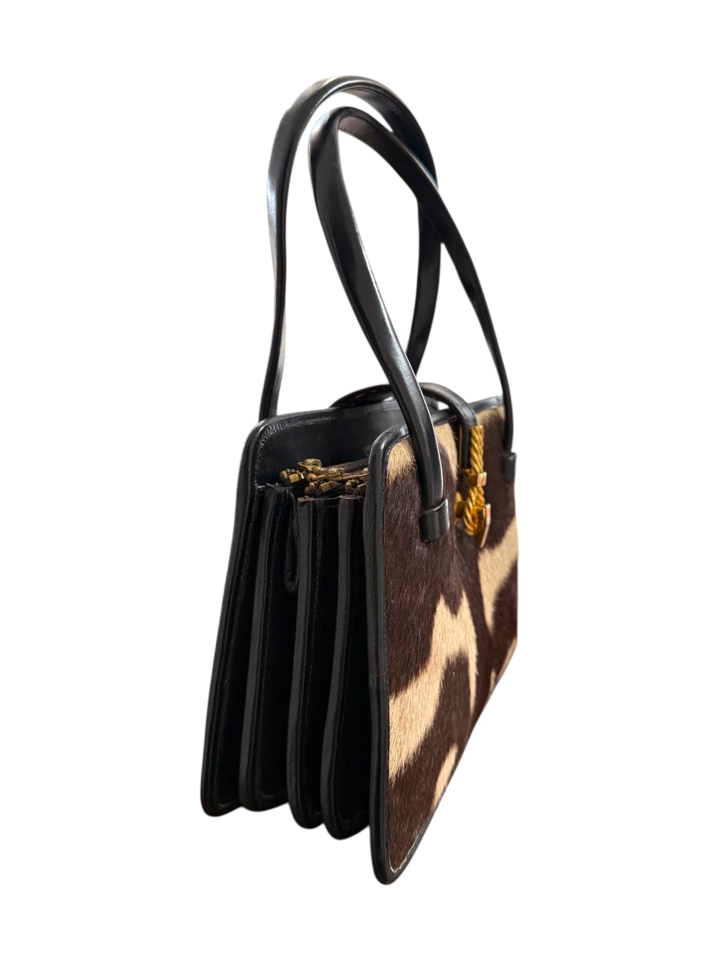 Vintage 1960s Zimmermann Taxidermists Zebra Hide Purse