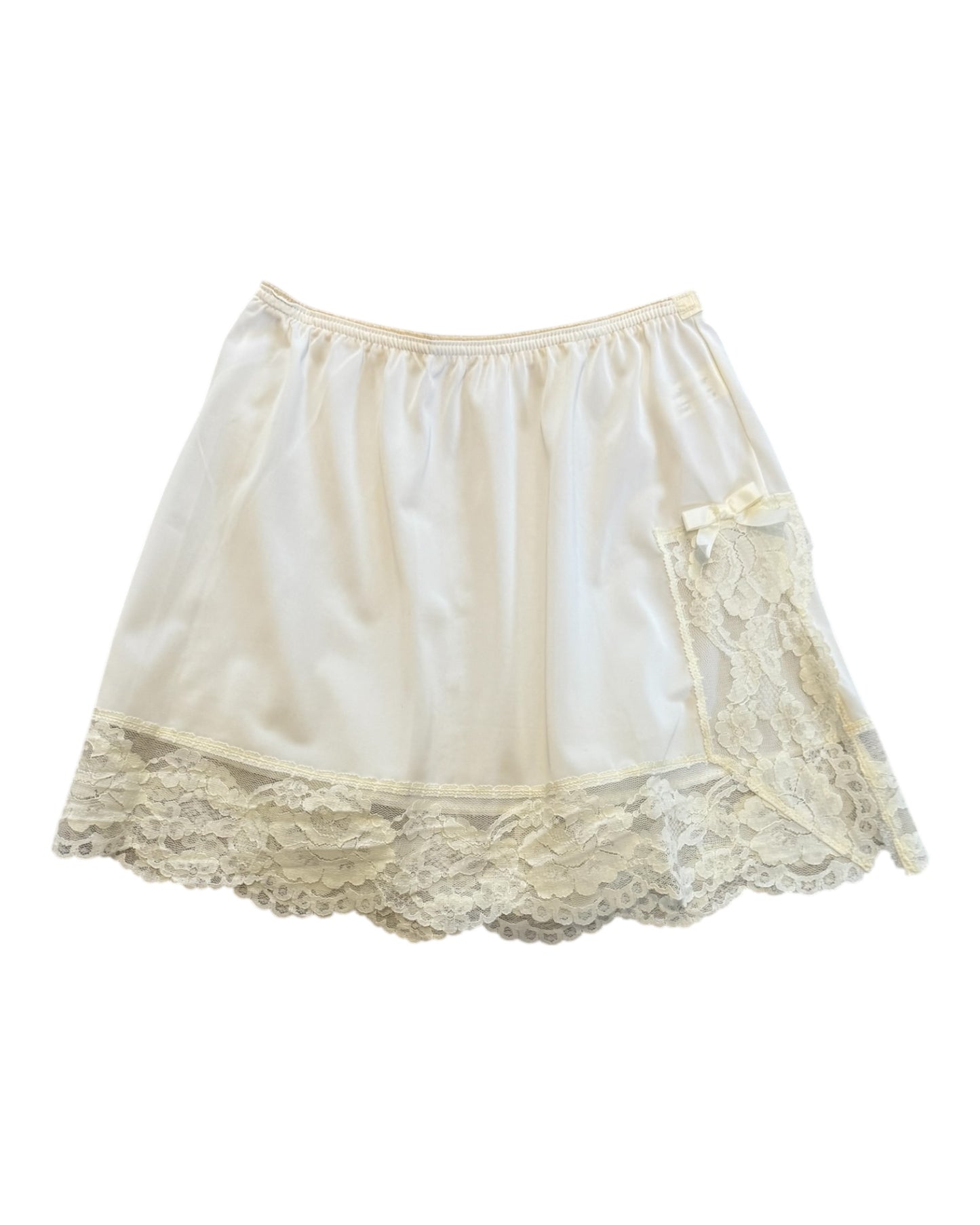 Vintage Micro Mini Slip Skirt with Bow