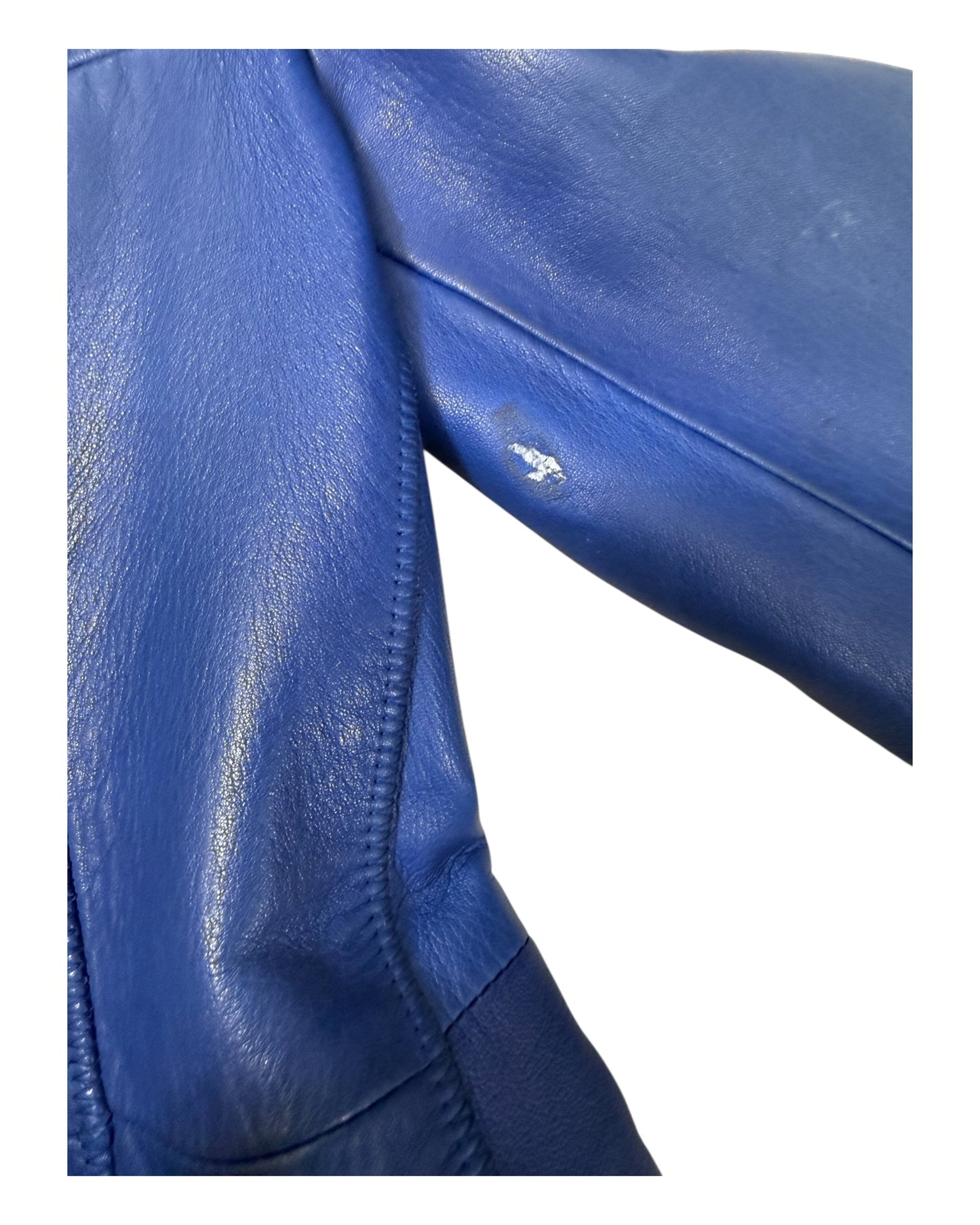 Vintage Giorgio Armani Blue Leather Jacket