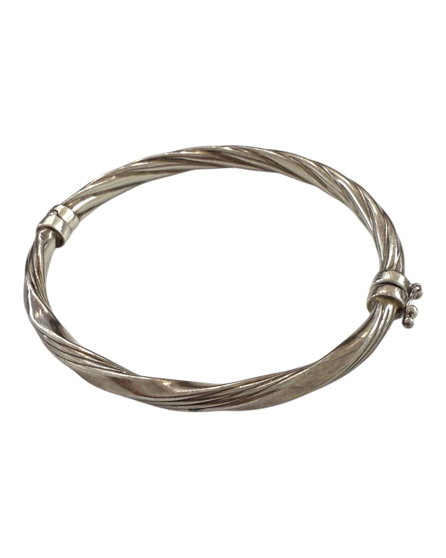 Vintage Twisted Silver Clasp Bangle