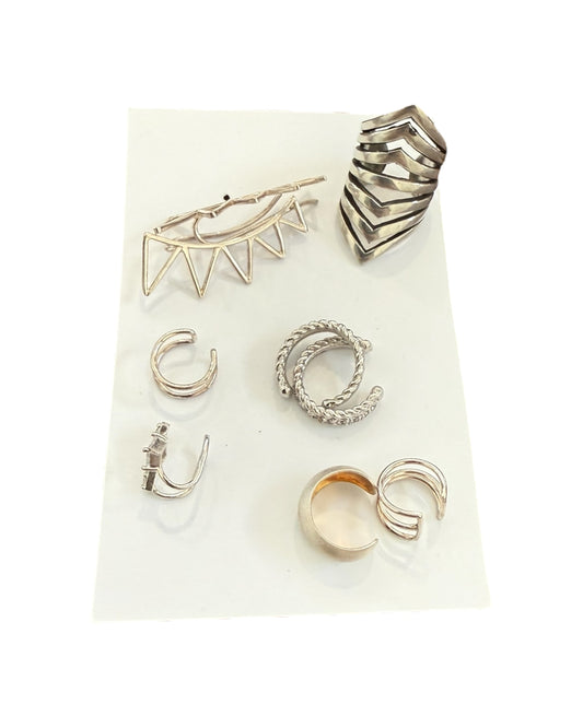Pre-Loved Silver Ear Cuffs - all worn by Glenn Close in "Back in Action" 2025