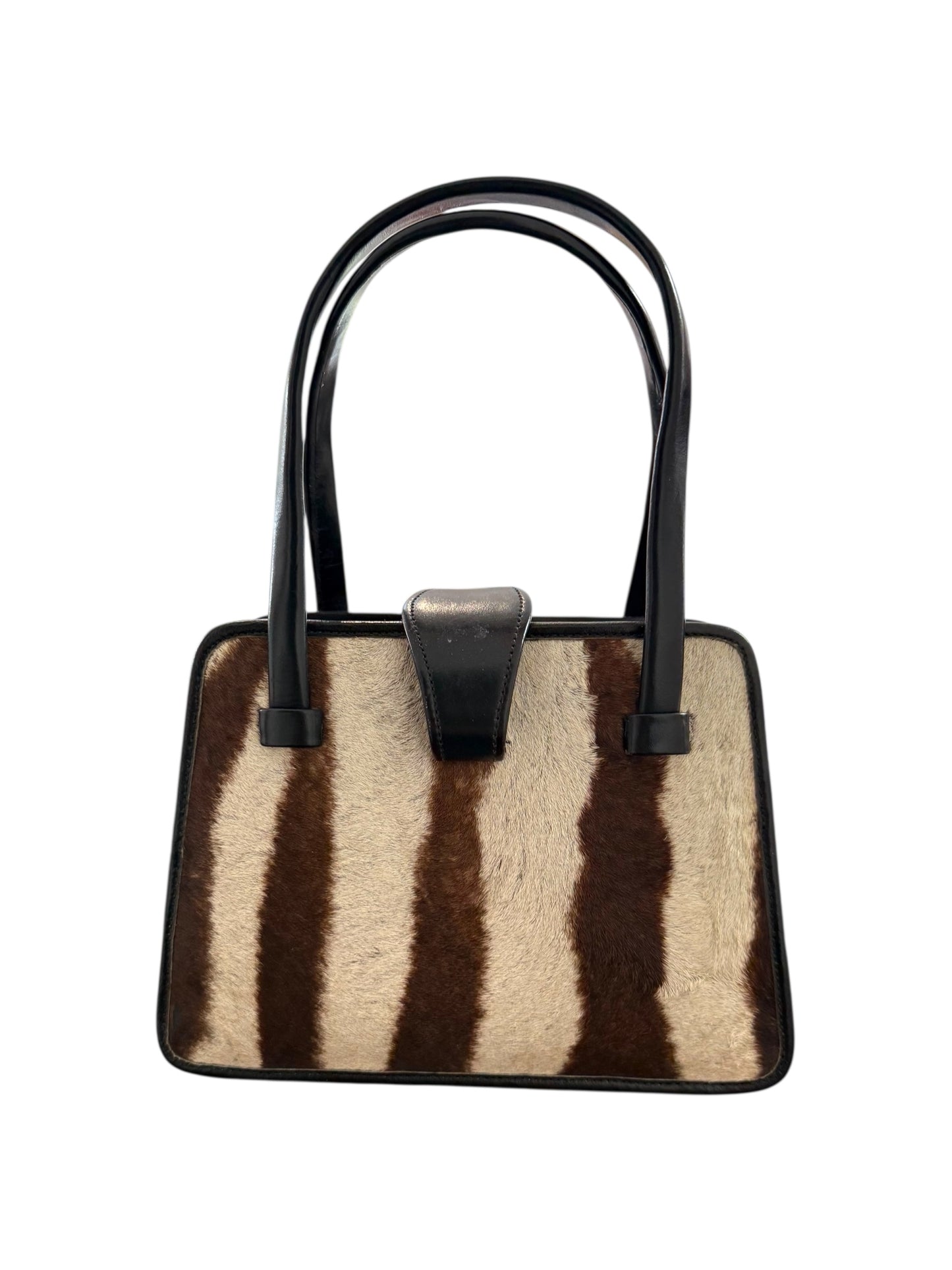 Vintage 1960s Zimmermann Taxidermists Zebra Hide Purse