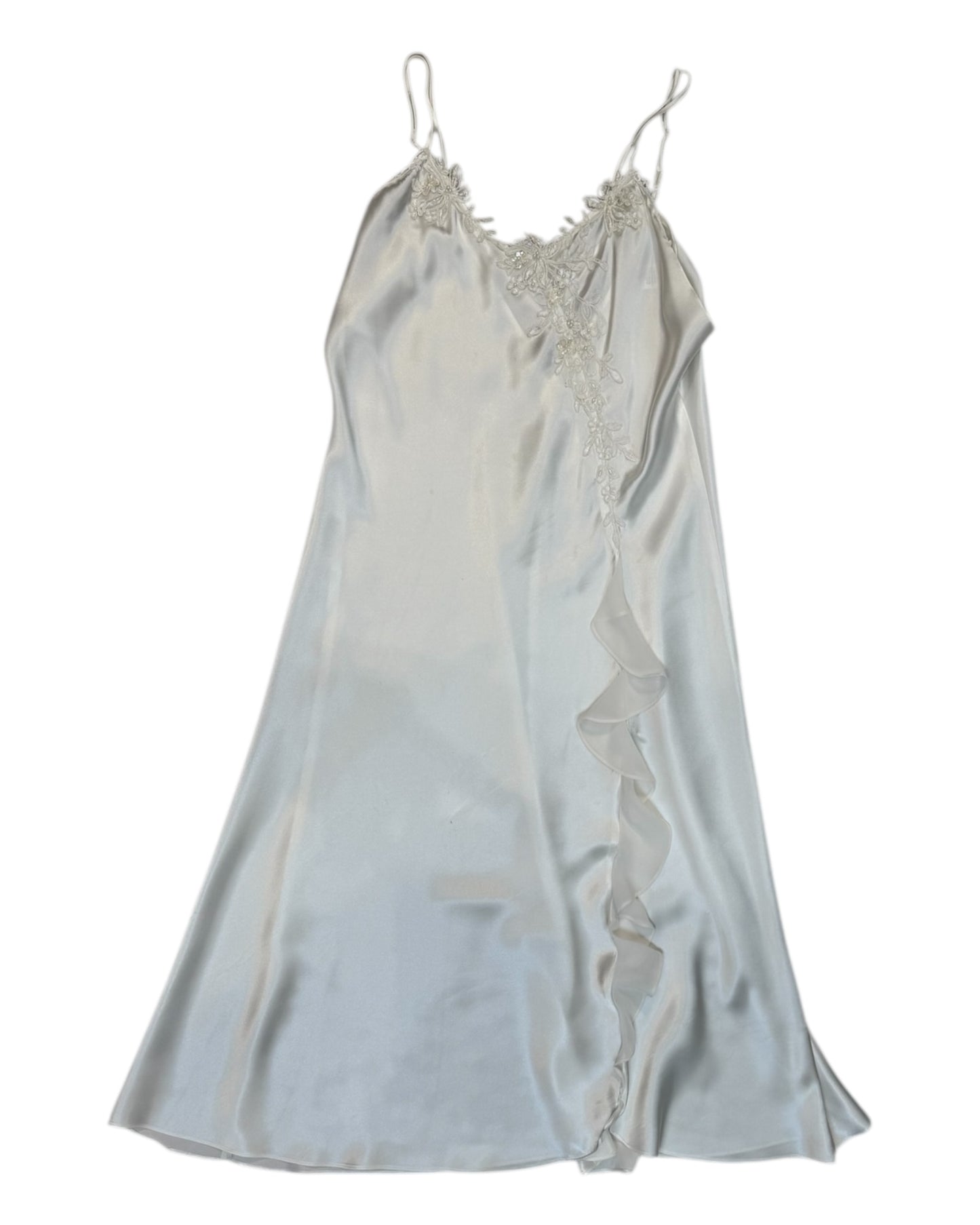 Vintage White Slip Dress with Lace Details