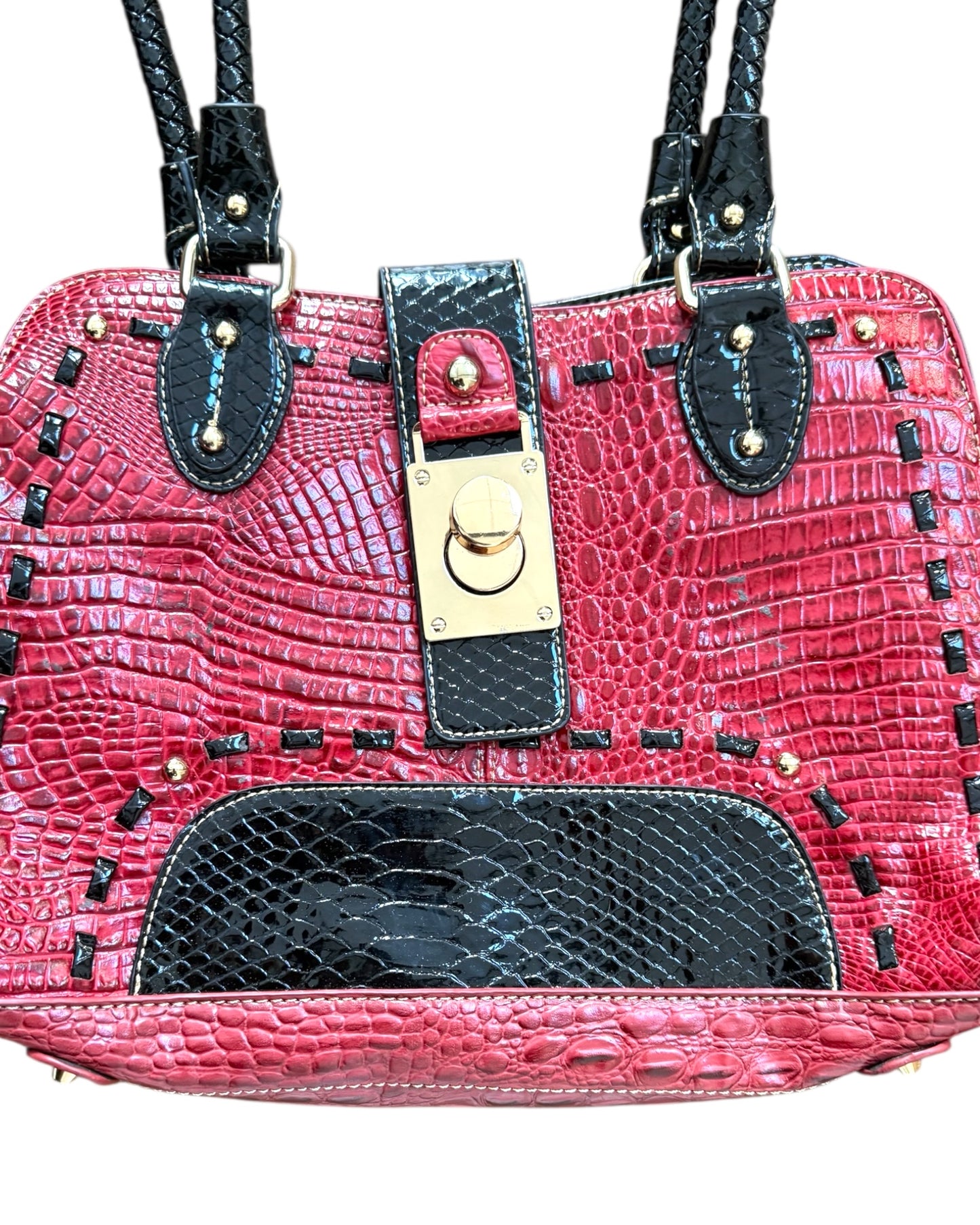 Vintage Red and Black "Python" Bag