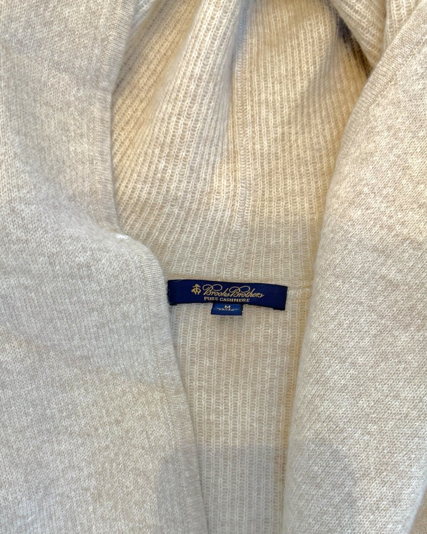 Pre-Loved Brooks Brothers Beige Cashmere Cardigan Sweater