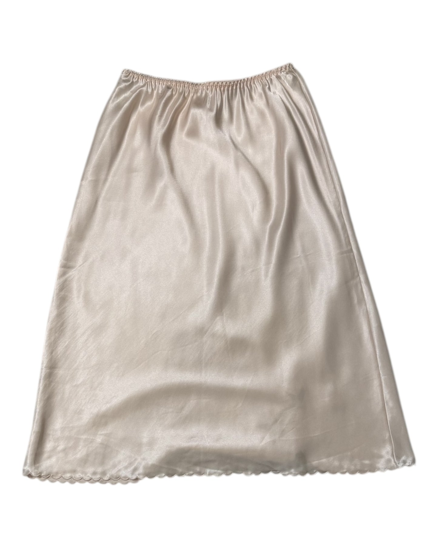 Vintage Pale Pink Embroidered Rose Slip Skirt