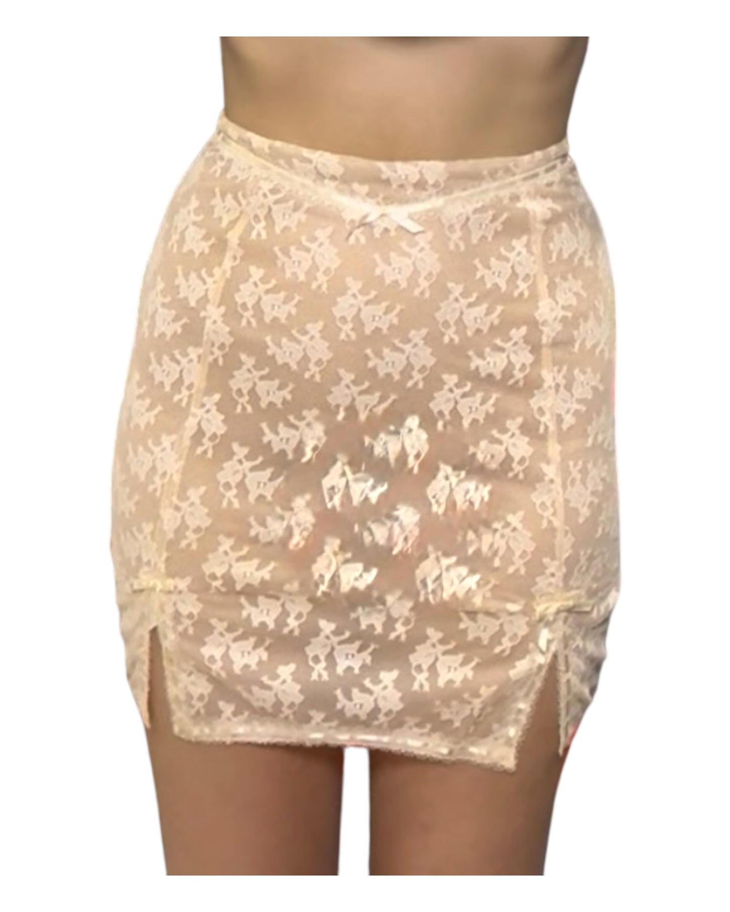 Vintage Beige Lace Skirt