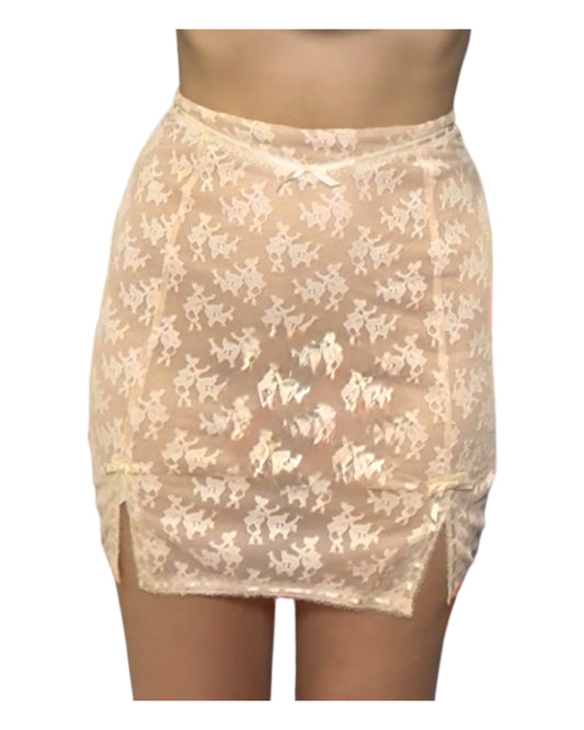 Vintage Beige Lace Skirt