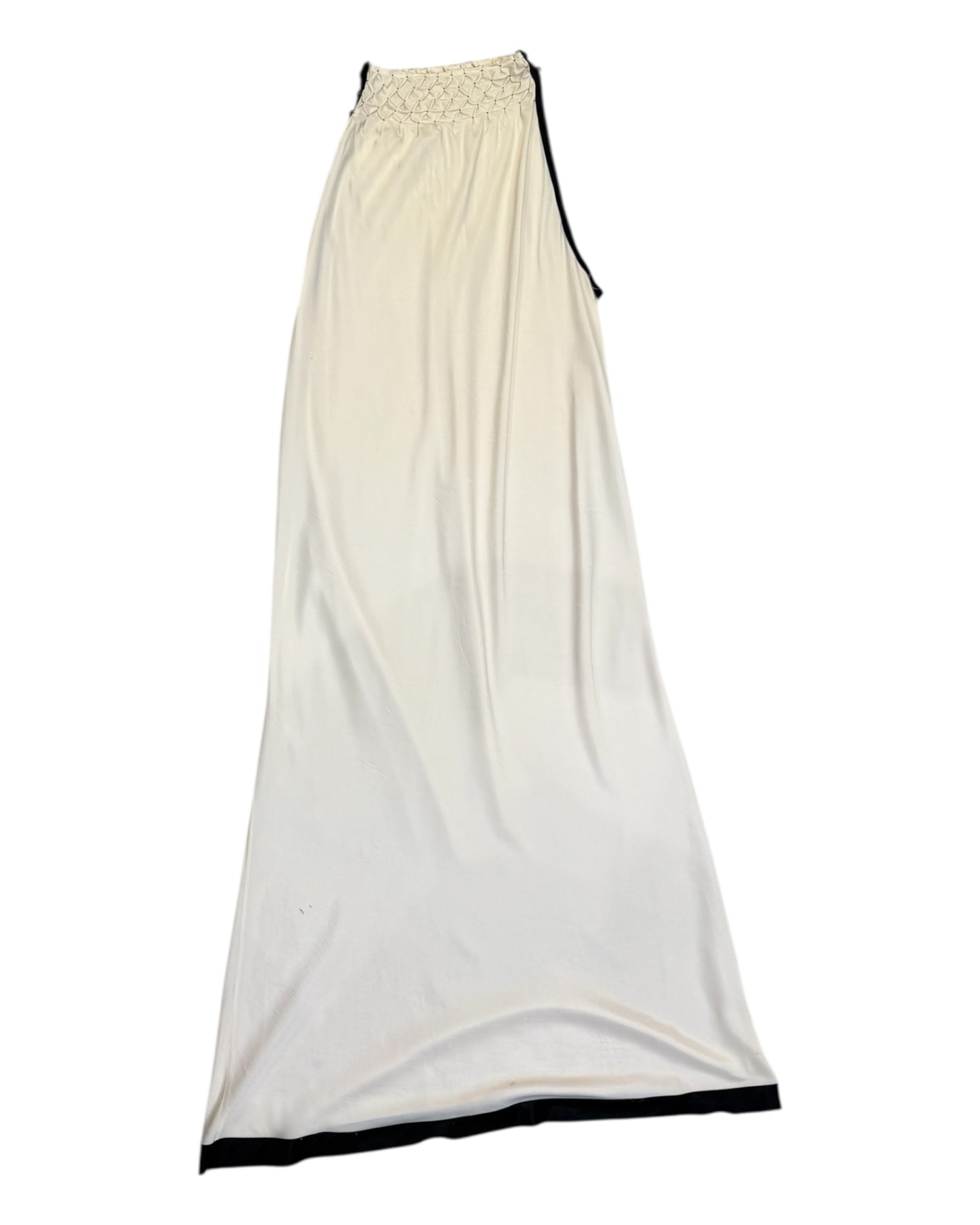 Vintage Ecru Mock Neck  Maxi Dress