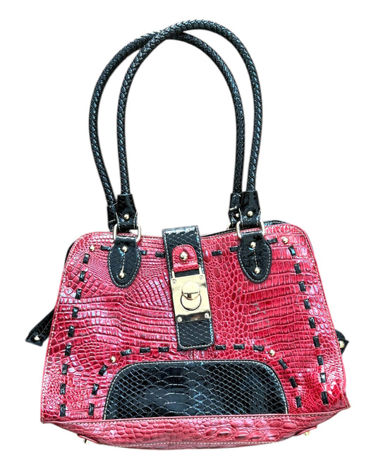 Vintage Red and Black "Python" Bag