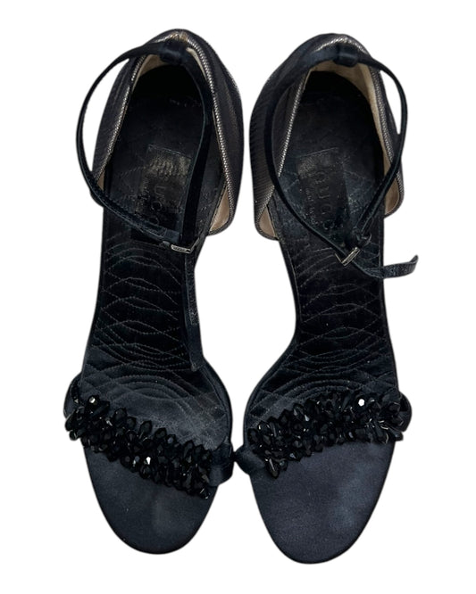 Vintage Gucci Black Embellished Heels