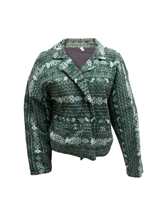 Vintage Cotton Cropped Green Jacket